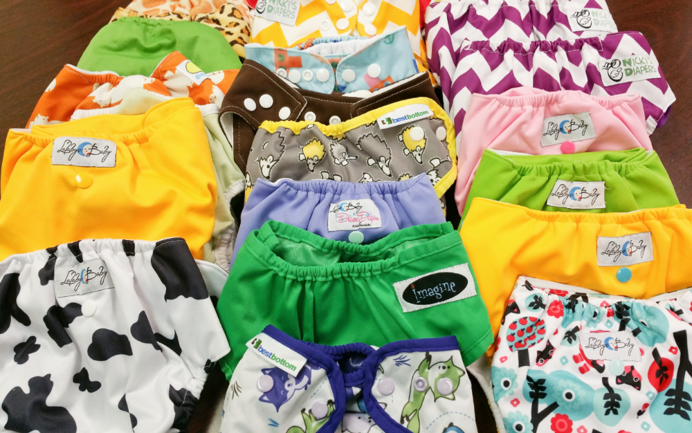 colorful cloth diapers